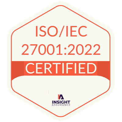 ISO/IEC 27001:2022 certified by Insight Assurance